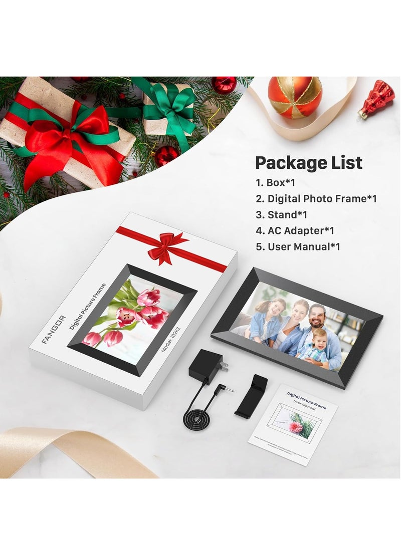 LIMOS - 10.1 Inch WiFi Digital Picture Frame 1280x800 HD IPS Touch Screen, Electronic Smart Photo Frame with 32GB Storage, Auto-Rotate, Instantly Share Photos/Videos via Frameo App from Anywhere - Image 1