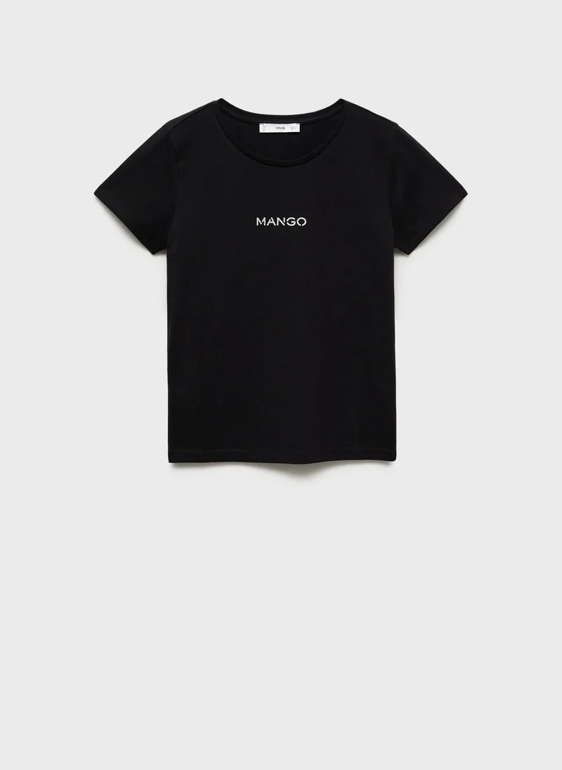 مانجو Logo Crew Neck T-Shirt