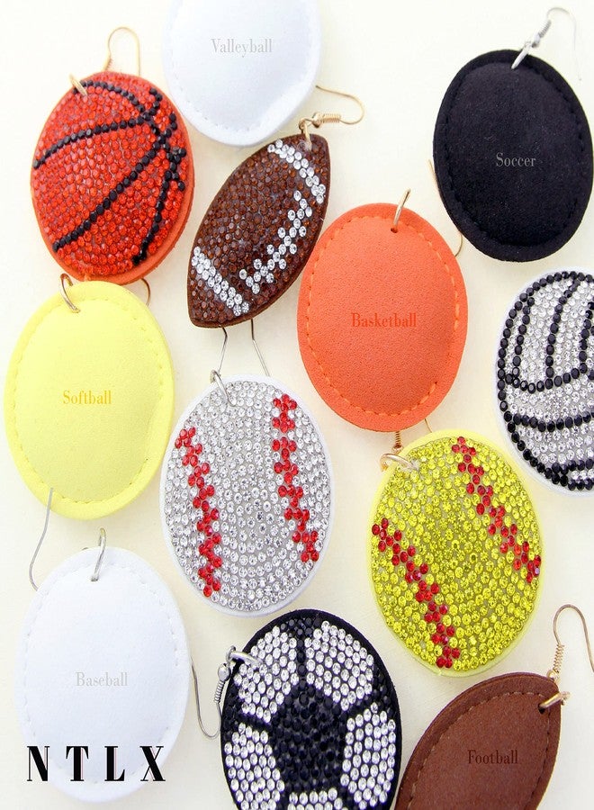 NTLX Sports Earrings for Women - Football, Baseball, Basketball, Soccer, Volleyball, Softball – Cute Designs with Sparkling Rhinestones – Sports Team Fan Jewelry - Gift Box Included (Baseball) - Image 5