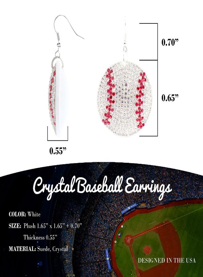 NTLX Sports Earrings for Women - Football, Baseball, Basketball, Soccer, Volleyball, Softball – Cute Designs with Sparkling Rhinestones – Sports Team Fan Jewelry - Gift Box Included (Baseball) - Image 2