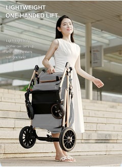 MaBaby Baby Stroller, Portable And Foldable Travel Stroller For Baby Newborn, Lightweight Pram With Detachable Table And Bassinet  - Image 5