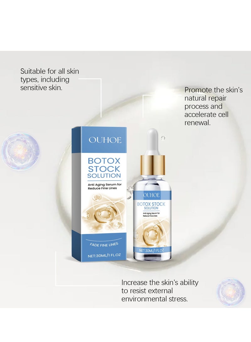 أوهو مصل الوجه بالبوتوكس ، مصل الوجه بوتوكس ستوك سولوشن ، البوتوكس في زجاجة مع فيتامين C و E ، مكافحة الشيخوخة وشد الوجه الفوري ، تعزيز كولاجين الجلد ، تقليل التجاعيد والجلد الممتلئ 30 مل - Image 4
