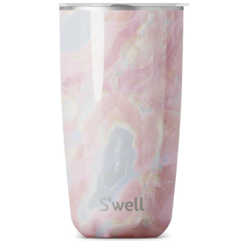 S'well Swell Stainless Steel Tumbler with SlideOpen Lid 18oz Geode Rose Triple Layered Vacuum Insulated Containers Keeps Drinks Cold for 12 Hours and Hot for 4 BPA Free 