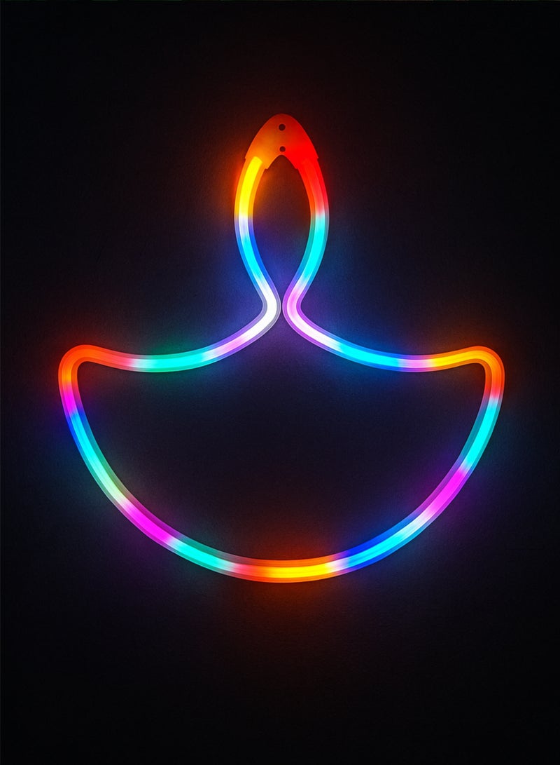 DPL Diya LED Decorative Light (30x30cm)| Diya Shape Multicolor  Neon Rope Light for Diwali, Home, Festival, Balcony & Outdoor Decoration (DPL850RGB) - Image 4