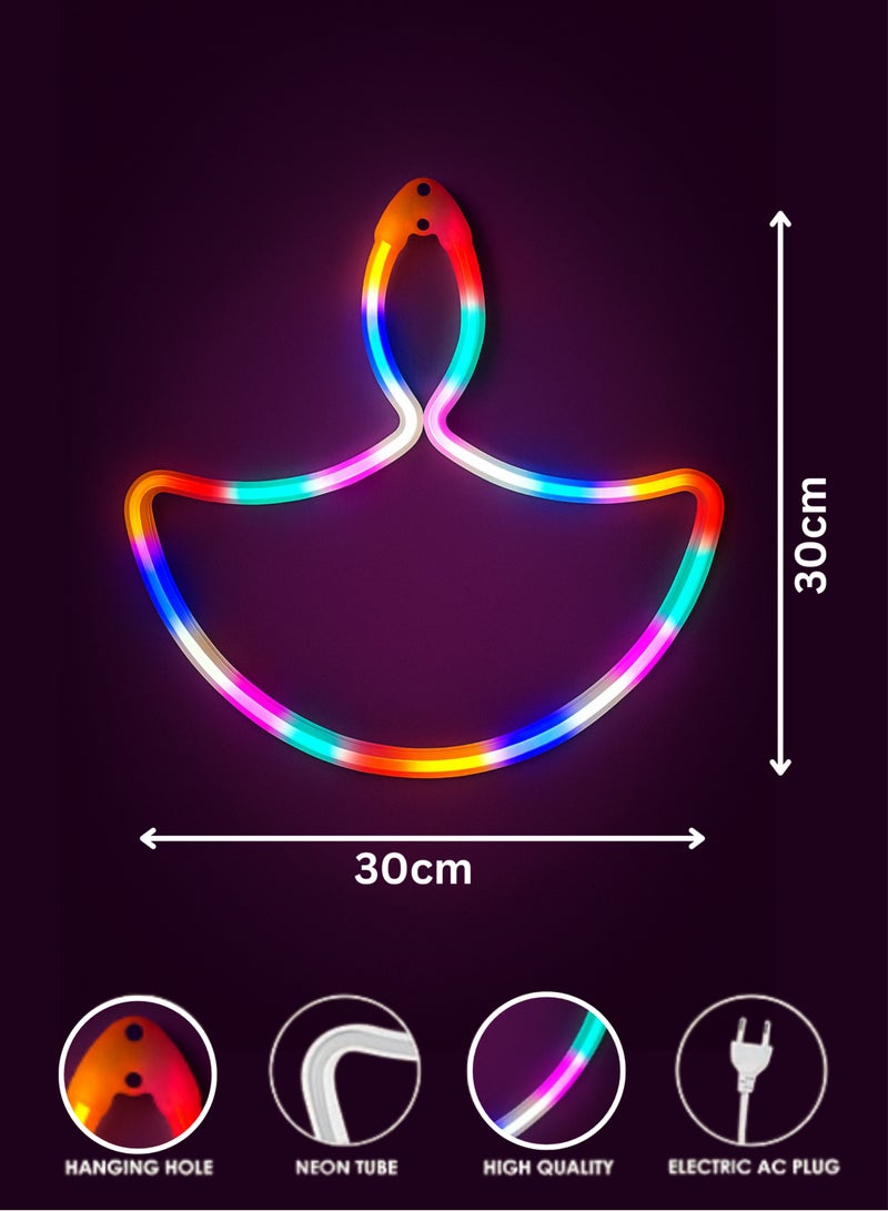 DPL Diya LED Decorative Light (30x30cm)| Diya Shape Multicolor  Neon Rope Light for Diwali, Home, Festival, Balcony & Outdoor Decoration (DPL850RGB) - Image 2