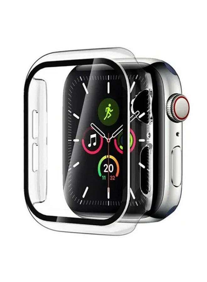 حافظة واقية مع واقي شاشة من الزجاج المقوى لساعة Apple Watch Series 4/5/6 مقاس 40 ملم شفاف - Image 2