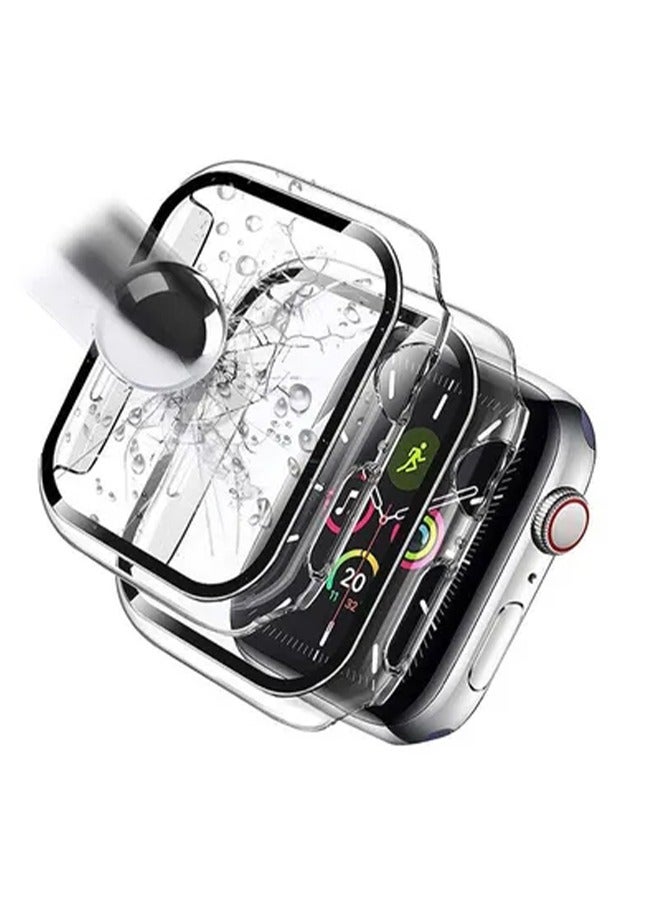 حافظة واقية مع واقي شاشة من الزجاج المقوى لساعة Apple Watch Series 4/5/6 مقاس 40 ملم شفاف - Image 3