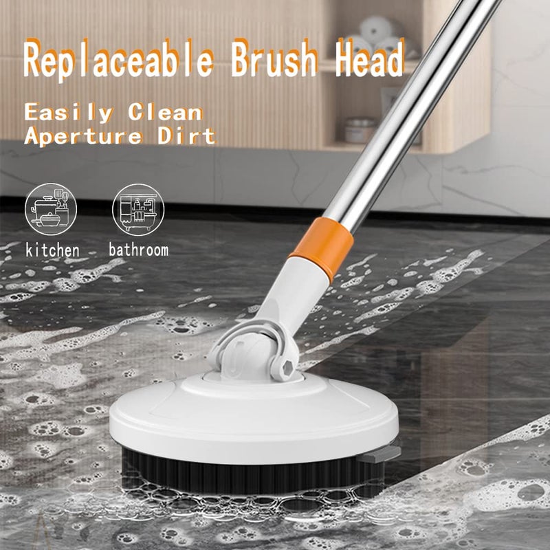SUNKI Spin Mop Bucket with Wringer System Extended Mop Handle 61ï¼‚Mop and Bucket for Floors Cleaning with 5 Replacement Head Refill 1 Cleaning Brush Head - Image 5