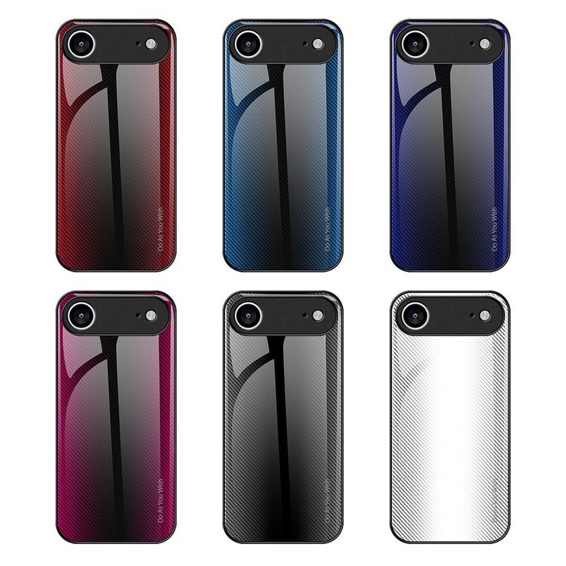 إيروريكس جراب هاتف iPhone Air من الزجاج المتدرج الملمس TPU (أزرق داكن) - Image 2