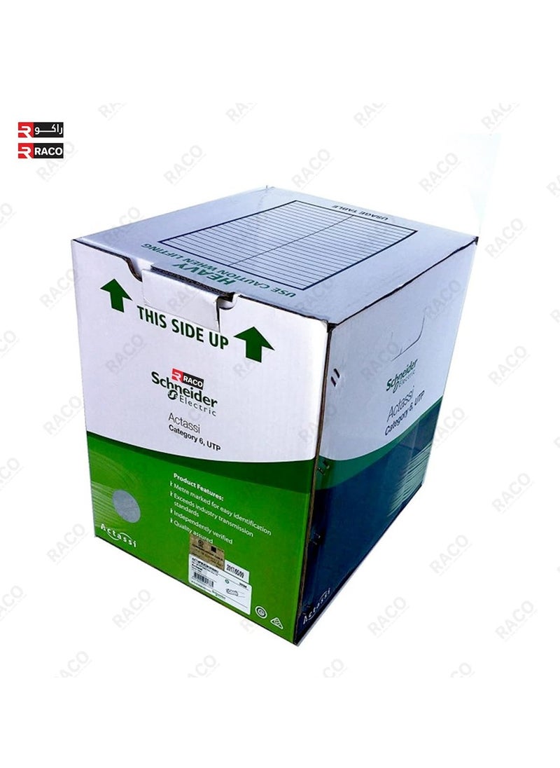 RACO - RACO Schneider Electric Actassi CAT 6 Cable 4PR Ethernet Network LAN UTP Cable 305 Meter Blue for Computer, Laptops, Routers, Ethernet Switch, TV - Image 1