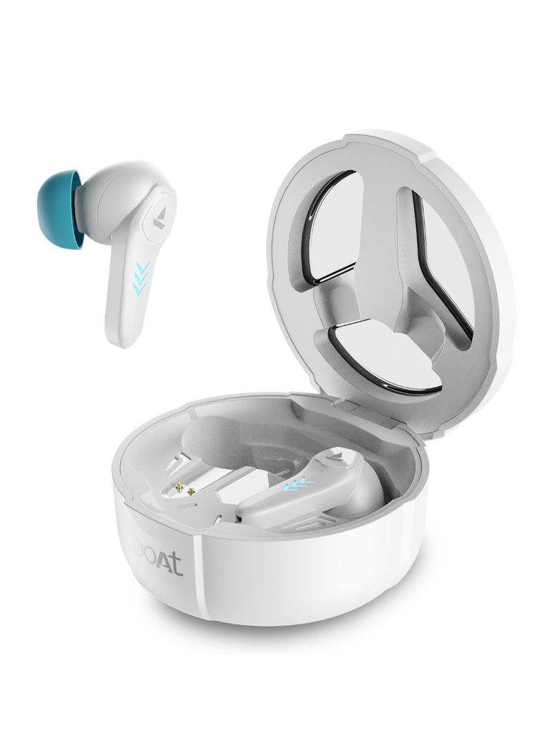 boAt Immortal 171 In Ear Tws Earbuds With 40 Hrs Playtime, Quad Mics Enx Tech, Beast Mode, Blazing Rgb Leds, Bluetooth V5.3 & Asap Charge White Sabre - Image 1