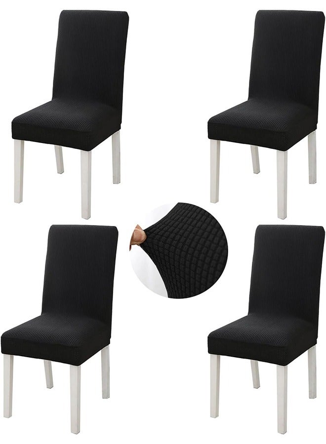 JCB CHIC Dining Chair Cover, Soft Stretch Embossed Stereo Jacquard Cover Non-slip Waterproof Washable Removable Chair Cover for Home, Dining, Banquet, Kitchen Dining Chair Protector(4pcs) - Image 1