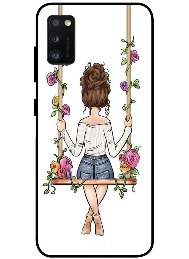 EYE CATCH Protective Case Cover For Samsung Galaxy A41 Smart Series Printed Protective Case Cover for Samsung A41 Girl Looking Outside  - Image 1