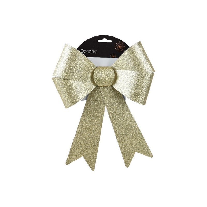 Kaemingk PVC Christmas Bow Gold Ornament for Tree, Wreath & Holiday Decoration-– 50cm - Image 1