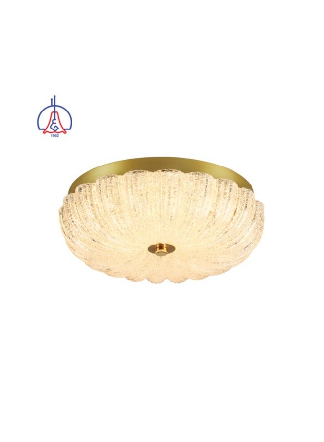 AL SALHIYA LIGHTING LED Acrylic Ceiling Light FF-PP0825 18W ,Clear Acrylic with Crystal Diffuser , Iron Base,Gold - Image 1