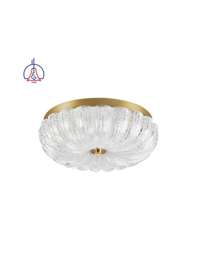 AL SALHIYA LIGHTING LED Acrylic Ceiling Light FF-PP0825 18W ,Clear Acrylic with Crystal Diffuser , Iron Base,Gold - Image 2