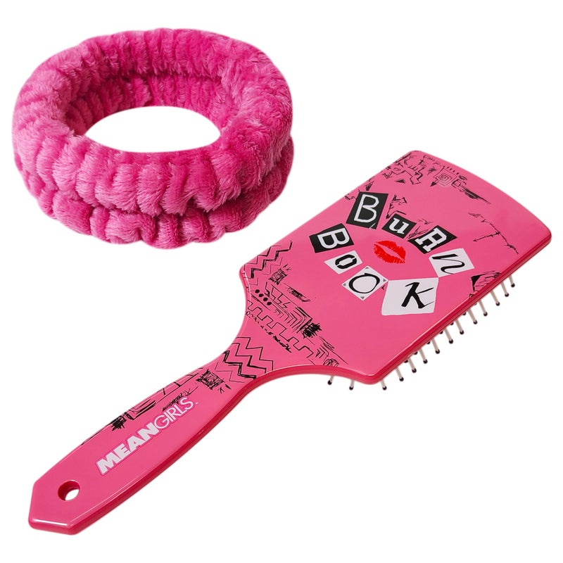 LUV HER Kids Hair Brush & Spa Headband Set for Girls - Features Mean Girls - Fun Grooming Kit for Detangling, Styling & Skincare - Soft & Stretchy One Size, Ages 3+ - Image 3
