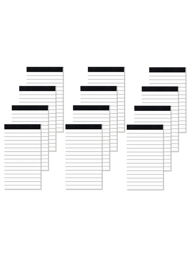 Sweet seven 12-Pack Small Notepad Refills - Lined Writing Memo Pads for Mini Pocket Notebooks - 30 Sheets per Pad - White 3 x 5 Inch Replacement Paper  - Image 1