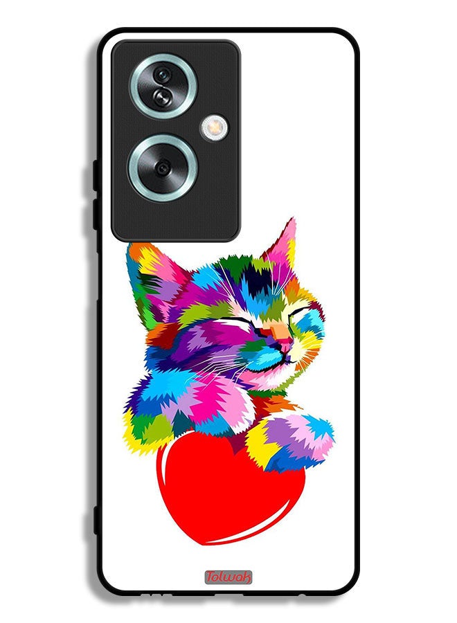 Tolwak Oppo A2 Protective Case Cover Colourful Kitten - Image 1