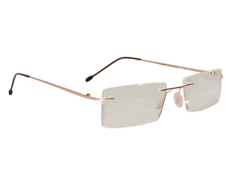 Peter Jones Golden Rimless Unisex Reading Glasses (Eye Power 1.25) - Image 1