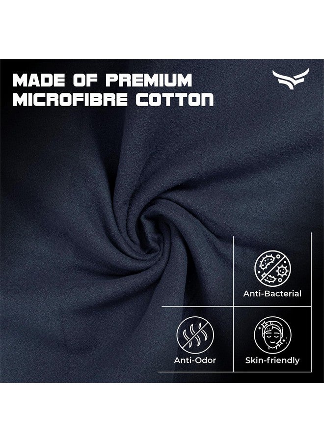 XTRIM Microfibre Towel (Large), Towel for Bath, Towel for Gym, Spa, Swimming, Fabric, Quick-Dry, Extra Absorbent, Lightweight, Lint-Free, Reusable, Odour-Resistant (Navy Blue) - Image 3