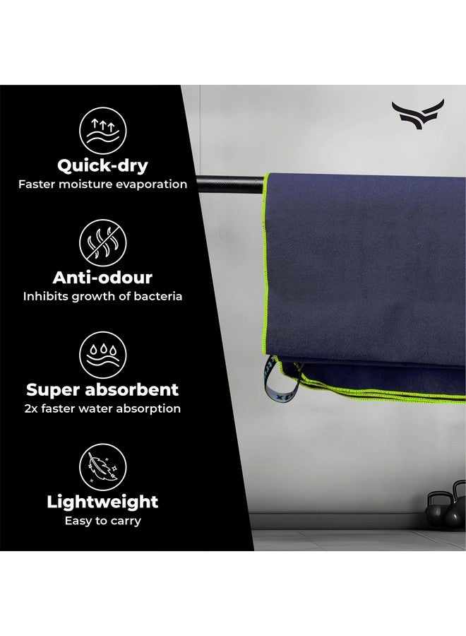 XTRIM Microfibre Towel (Large), Towel for Bath, Towel for Gym, Spa, Swimming, Fabric, Quick-Dry, Extra Absorbent, Lightweight, Lint-Free, Reusable, Odour-Resistant (Navy Blue) - Image 4