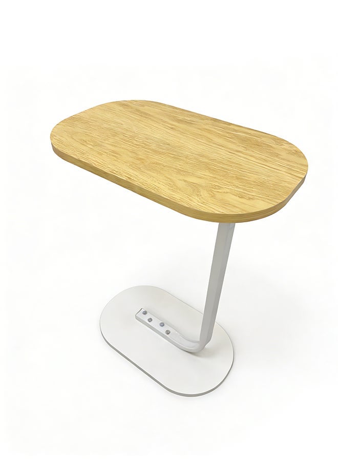 Migue home Modern Oval Nighstand, Side Table for Bedroom & Living Room, Modern and Sleek Design, 45cm L x 28cm W x 60cm H, Lightwood Color - Image 2