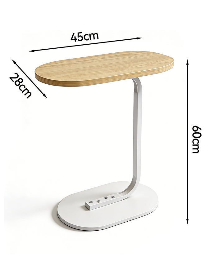 Migue home Modern Oval Nighstand, Side Table for Bedroom & Living Room, Modern and Sleek Design, 45cm L x 28cm W x 60cm H, Lightwood Color - Image 3