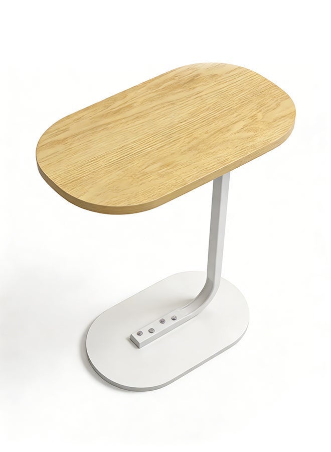 Migue home Modern Oval Nighstand, Side Table for Bedroom & Living Room, Modern and Sleek Design, 45cm L x 28cm W x 60cm H, Lightwood Color - Image 4