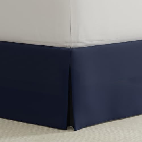 Bed Maker's Bed Maker’s Never Lift Your Mattress Bed Skirt, Designed for Box Spring Beds, Split Corners, 14 Inch Drop Length, Twin, Navy - Image 1