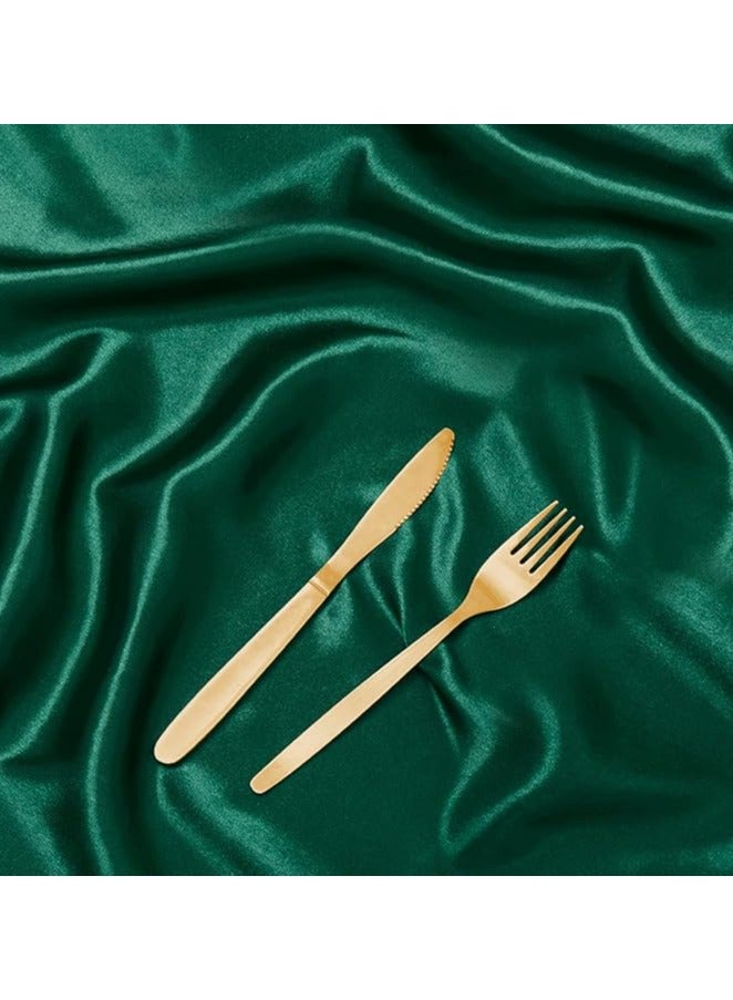 12 قطعة من مناديل المائدة ساتان، 17x17 بوصة مناديل زفاف حريرية خضراء قابلة للغسل، مجموعة من مناديل مائدة فاخرة لحفلات عيد الميلاد والعطلات والعشاء والمطاعم - Image 5