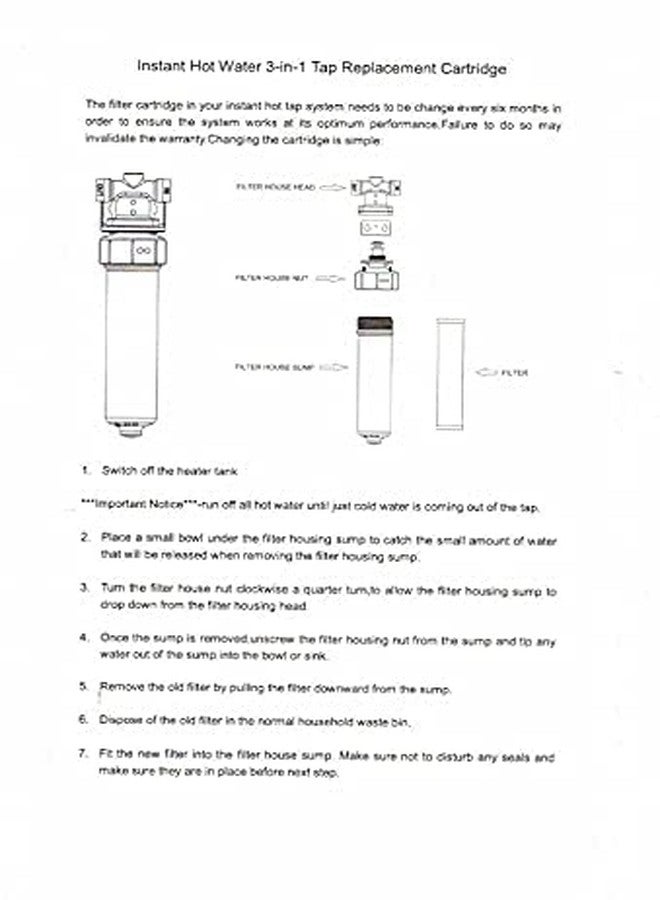 Westbrass F400 Under Sink In-Line Water Filter Unit and Cartridge for Instant Hot or Pure Water Dispenser Faucets - Image 4