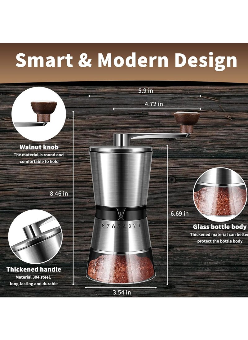 Manual Coffee Grinder Hand Coffee Mill with 8 Adjustable Settings Conical Ceramic Burr Grinder for Espresso French Press and Pour Over Portable Hand Crank for Office Home Traveling Camping - pzsku/Z26E76055DCCFD3505991Z/45/_/1734135235/955ac04c-1483-451d-b0e6-e66aa3f2585b