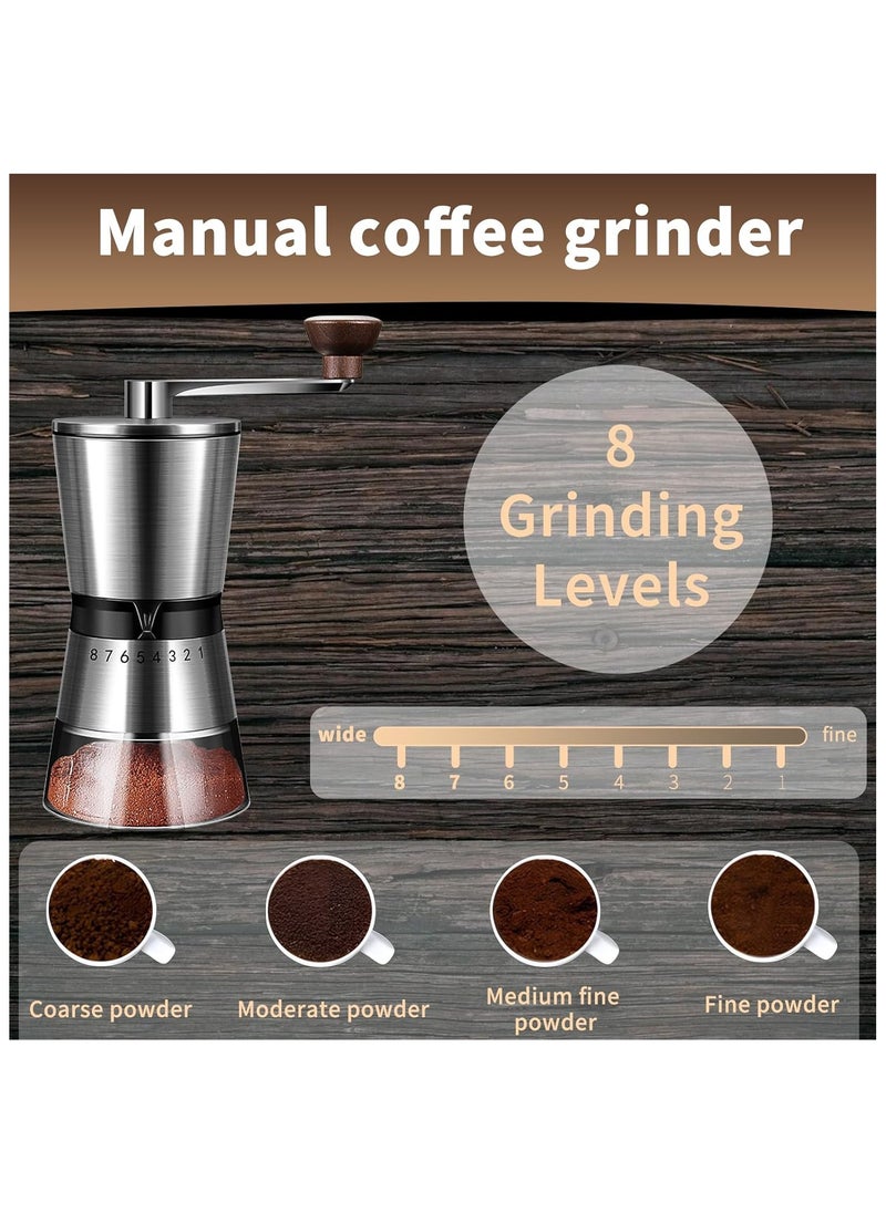 Manual Coffee Grinder Hand Coffee Mill with 8 Adjustable Settings Conical Ceramic Burr Grinder for Espresso French Press and Pour Over Portable Hand Crank for Office Home Traveling Camping - pzsku/Z26E76055DCCFD3505991Z/45/_/1734135237/2a3be3ce-e697-4fff-bf2b-fa0352031dd4