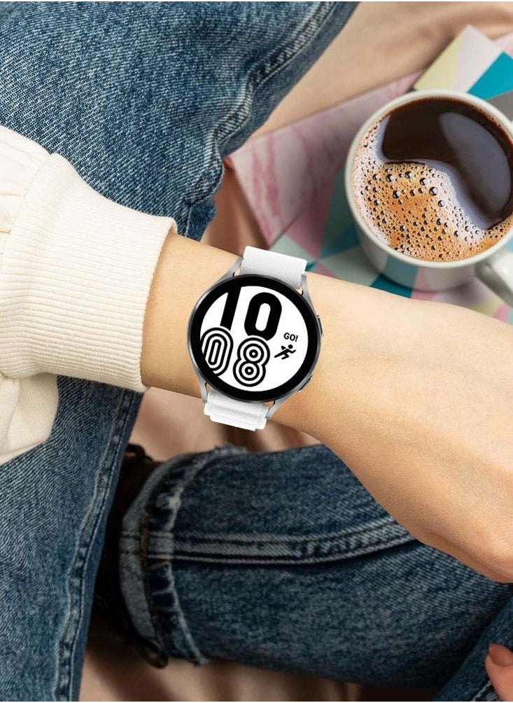 CATANES Alpine Loop Band 20mm Nylon Woven Sport Watch Strap Compatible with Galaxy Watch5 Pro/Galaxy Watch5/Galaxy Watch4/Galaxy Watch4 Classic/Galaxy Watch3/ Galaxy Watch Active 2/Galaxy Watch Active White  - Image 4