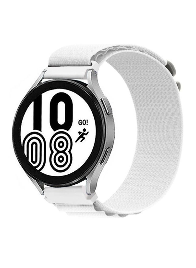 CATANES Alpine Loop Band 20mm Nylon Woven Sport Watch Strap Compatible with Galaxy Watch5 Pro/Galaxy Watch5/Galaxy Watch4/Galaxy Watch4 Classic/Galaxy Watch3/ Galaxy Watch Active 2/Galaxy Watch Active White  - Image 1