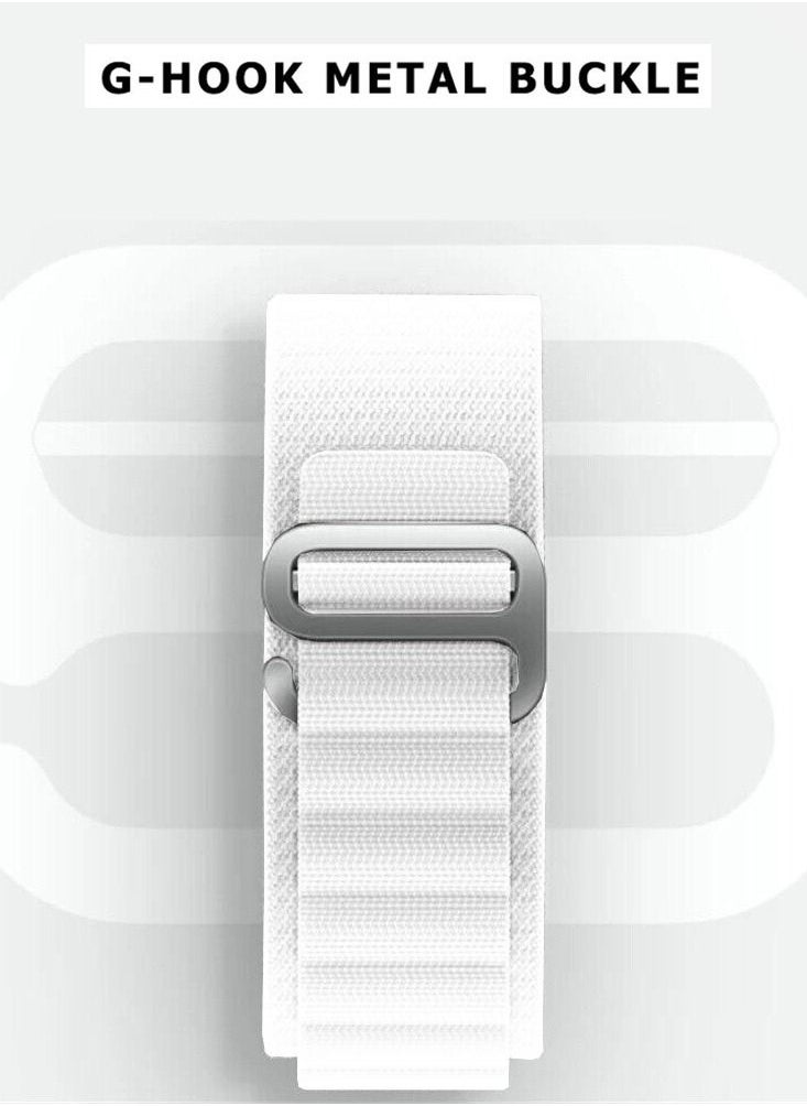 CATANES Alpine Loop Band 20mm Nylon Woven Sport Watch Strap Compatible with Galaxy Watch5 Pro/Galaxy Watch5/Galaxy Watch4/Galaxy Watch4 Classic/Galaxy Watch3/ Galaxy Watch Active 2/Galaxy Watch Active White  - Image 5