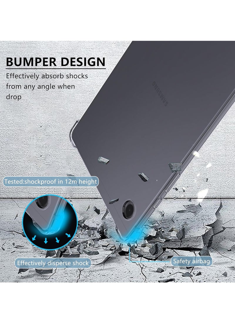 Case for Samsung Galaxy Tab A9 8.7, Advanced Airbag Drop Protection Case, Flexible Clear TPU Shockproof Anti-Scratch Cover Slim-Fit Case for Galaxy Tab A9