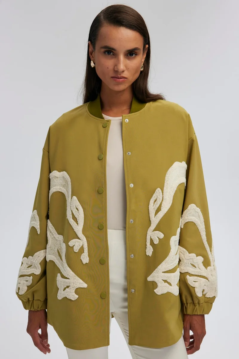 Touche Embroidered Crepe Jacket