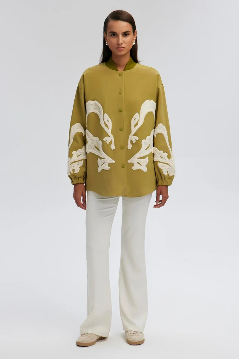 Touche Embroidered Crepe Jacket