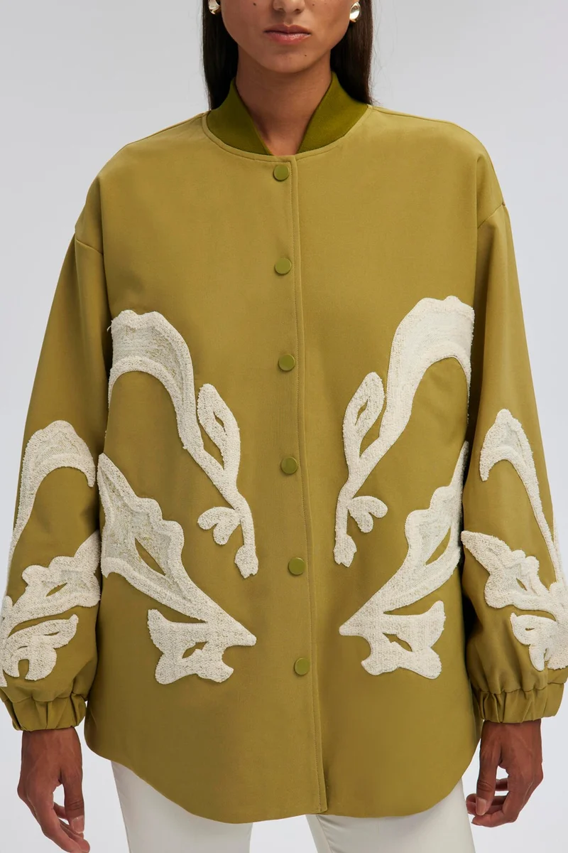 Touche Embroidered Crepe Jacket
