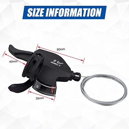 WEEROCK Bike Shifter Lever 21 Speeds 3x7 Thumb Gear Shift Lever for Mountain Bicycle - Image 2