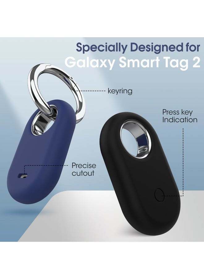 Pautas حامل Smarttag2 4 عبوات متوافق مع Samsung Galaxy SmartTag2، غلاف سيليكون ناعم حماية شاملة ضد الخدوش والسقوط، مع حلقة مفاتيح مناسبة للمفاتيح، الحقائب، الأمتعة، والأشياء الثمينة - Image 4