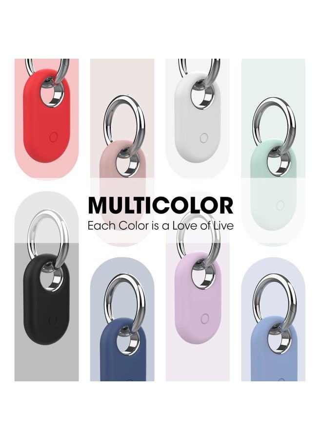 Pautas حامل Smarttag2 4 عبوات متوافق مع Samsung Galaxy SmartTag2، غلاف سيليكون ناعم حماية شاملة ضد الخدوش والسقوط، مع حلقة مفاتيح مناسبة للمفاتيح، الحقائب، الأمتعة، والأشياء الثمينة - Image 5