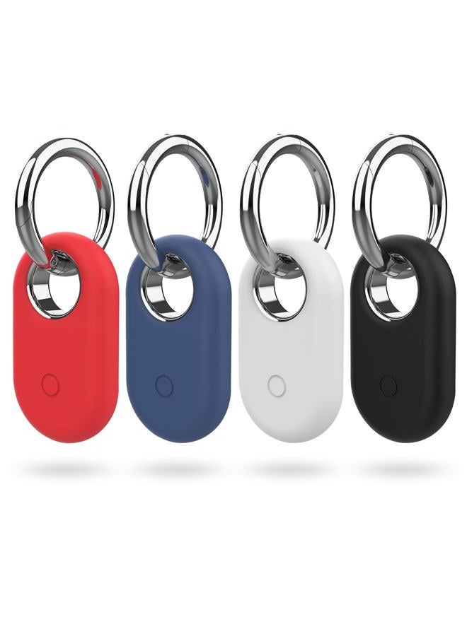 Pautas حامل Smarttag2 4 عبوات متوافق مع Samsung Galaxy SmartTag2، غلاف سيليكون ناعم حماية شاملة ضد الخدوش والسقوط، مع حلقة مفاتيح مناسبة للمفاتيح، الحقائب، الأمتعة، والأشياء الثمينة - Image 1