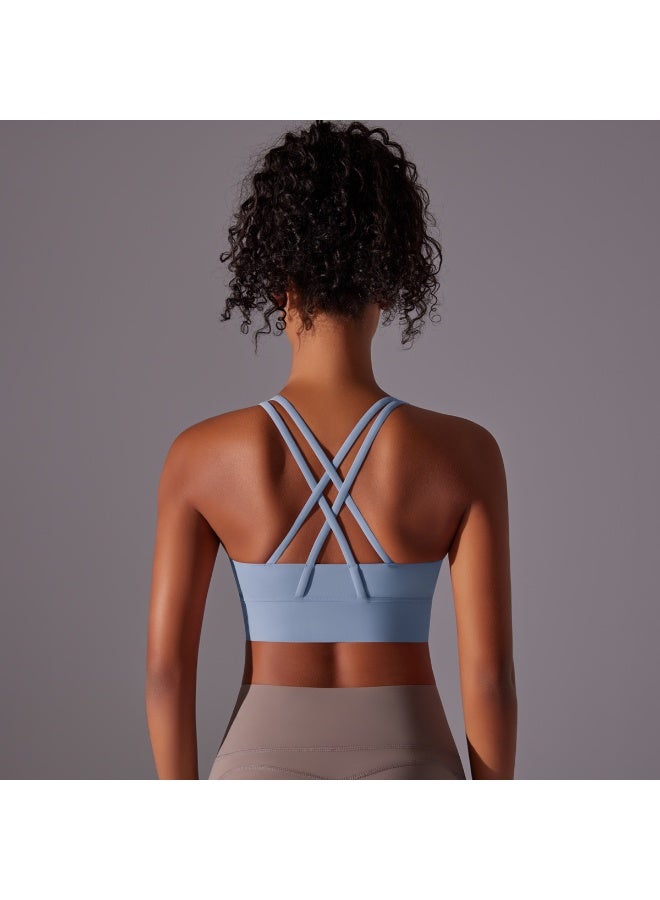Top Women Bra Cropped Bralette Gym Yoga Sports Bra Cross  Back Female Bra Breathable Top Women's Underwear - Image 1