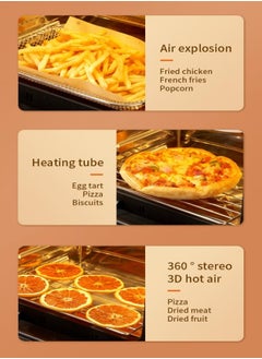 Generic 15L Large Capacity Electric Oven,2400w Air Fryer Toaster Oven With Steam, Toast, Air Fry, Bake, Visual Cooking Window, 7 In 1 Function, Digital Touchscreen  - Image 3