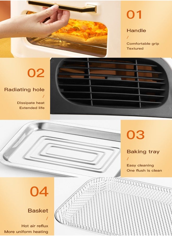 Generic - 15L Large Capacity Electric Oven,2400w Air Fryer Toaster Oven With Steam, Toast, Air Fry, Bake, Visual Cooking Window, 7 In 1 Function, Digital Touchscreen - Image 1