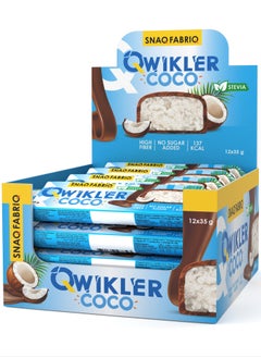 Snaq Fabriq Qwikler Coco Bar Coconut High Fiber and No Sugar Added 12x35g  - Image 1