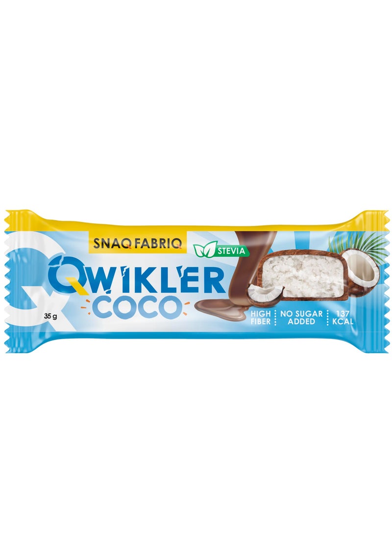 Snaq Fabriq Qwikler Coco Bar Coconut High Fiber and No Sugar Added 12x35g  - Image 2